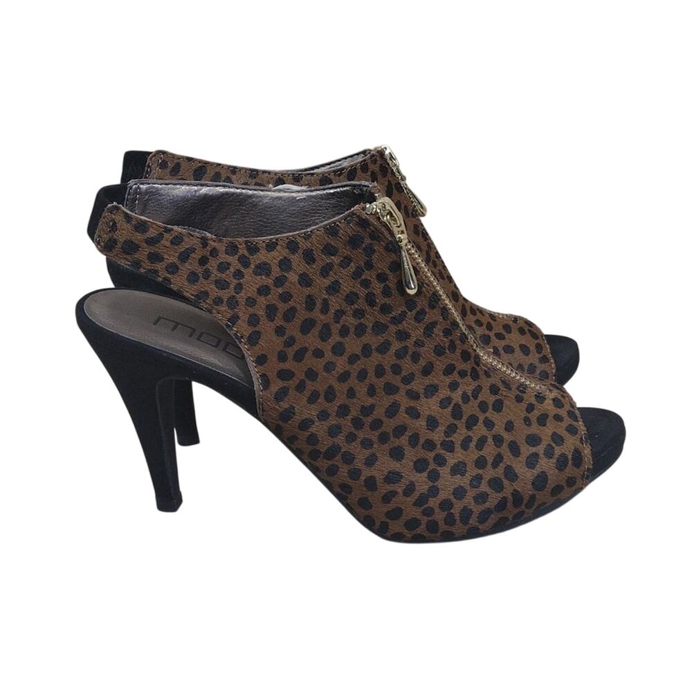 Moda Spana Y2K Animal Leopard Print Women's Peep Toe Pump Heels Shoes